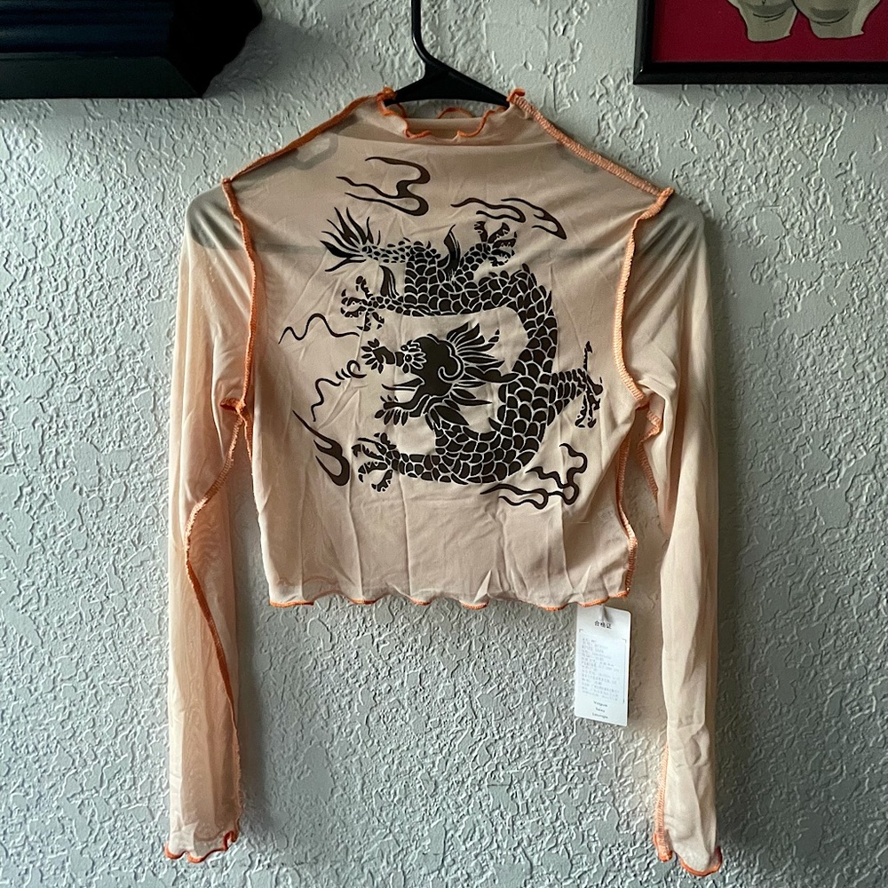 Shear Nude Dragon Croptop